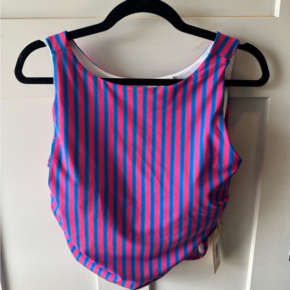 Albion swim ruched crop top berry stripe - Picture 2 of 7